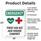 Signmission First Aid Kit AED With Symbol, 18 in W x Rectangle, Aluminum OS-2PACK-EM-A-1824-V-10482 - alternate 4